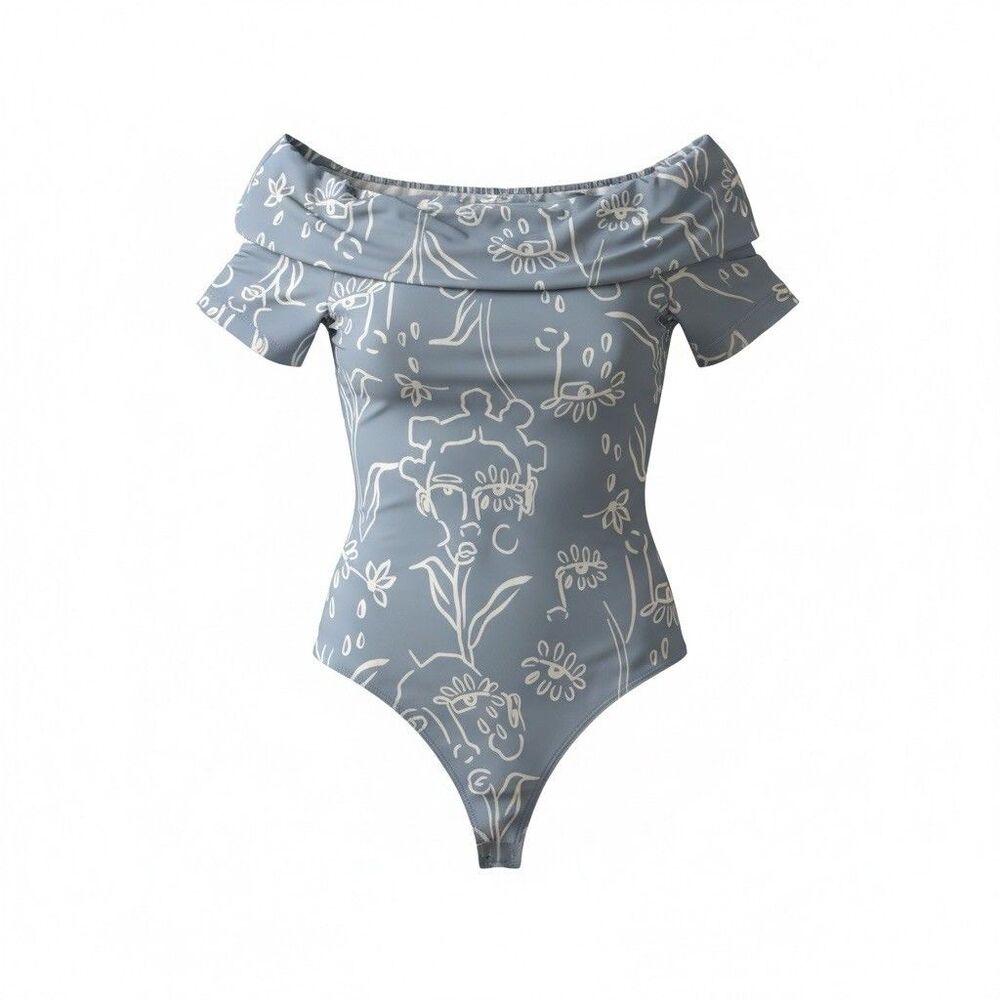 Nordstrom Cristina Martinez Off‎ The Shoulder Bodysuit In Blooming Brand New Med